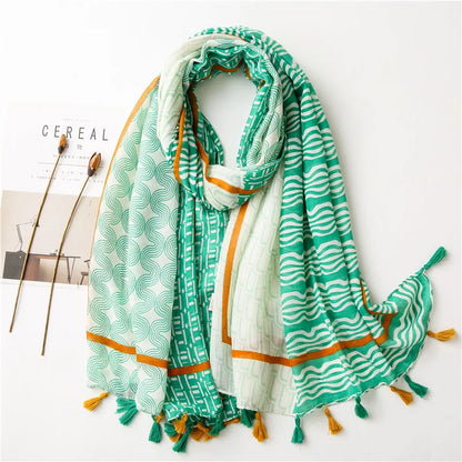 2020 New Fashion Print Summer Women cotton Scarf Polka Dot Beach Hijab Shawls and Wraps Female Foulard Echarpe Designer Bandana