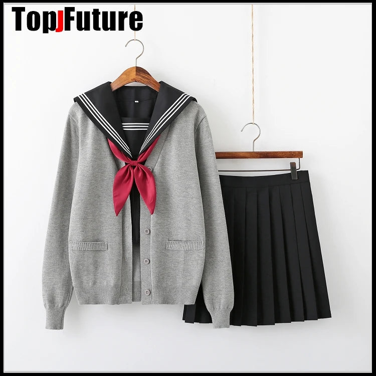 Basic JK uniform dress orthodox black Guanxi Lapel improved white three sailor suit Japanese summer student TOP SHIRT