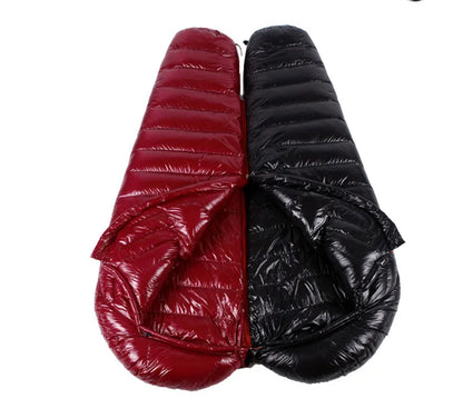 Upgraded High-grade White Goose Down Camping Sleeping Bag with Water Repellent Treatment Warm Insulated Fit for Cold Weather