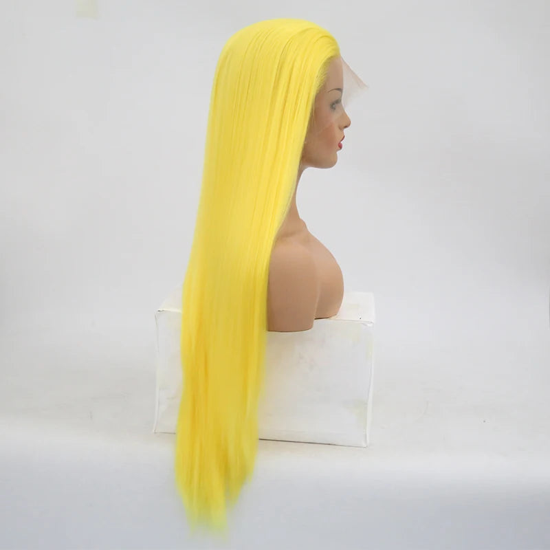 Charisma Blond Wigs Synthetic Lace Front Wig Long Silky Straight Lace Front Wig Heat Resistant Fiber Hair Cosplay Wigs For Women