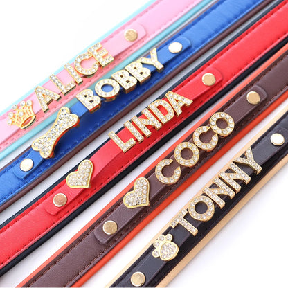 Personalized Small Dogs Chihuahua Collar Bling Rhinestone Dog Collars Free Custom Pet Dogs Cats Name Charms Pet Accessories
