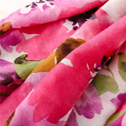 2026 Luxury Brand Ink Painting Floral Tassel Viscose Shawl Scarf Lady High Quality Pashmina Hijab and Wraps Foulard Muslim Sjaal
