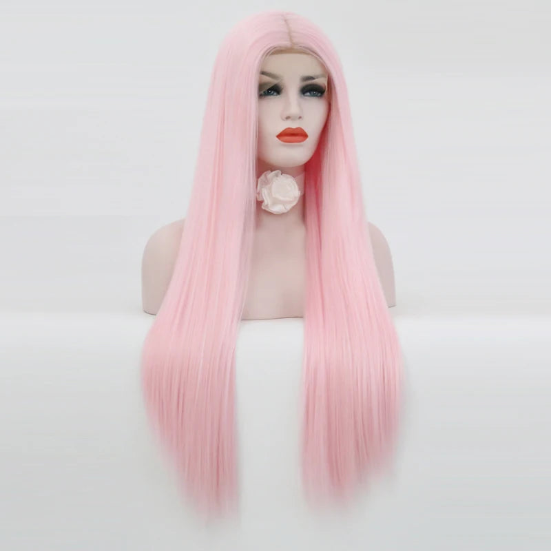 Charisma Blond Wigs Synthetic Lace Front Wig Long Silky Straight Lace Front Wig Heat Resistant Fiber Hair Cosplay Wigs For Women