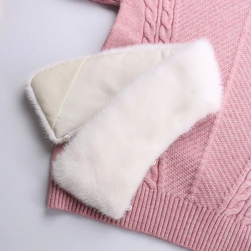 Ms.MinShu Detachable White Black Luxury Real Mink Fur Collar For Men Women Custom Made