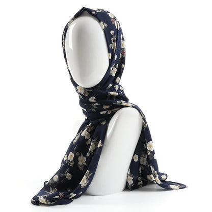 70*180cm Women Printed Soft Floral Muslim Chiffon Hijab Head Scarf Wraps New Designs