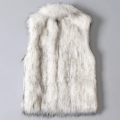 Faux Fur Vest Women Plus Size Furry Short Faux Fur Vests Coat Fur Gilet Fourrure Autumn Winter Overcoat Куртка Зимняя Женская