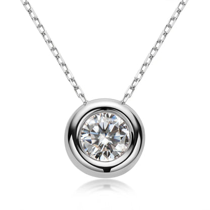 IOGOU Real D VVS1 Moissanite Neclaces 6.5mm Round Pendant for Women 100% Silver 925 Yellow Gold Color Fine Jewelry Wholesale