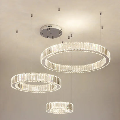 Modern Luxury Led Dimmable Pendant Lights Lustre Living Room Chandelier Lamp Fixtures Foyer Shiny Steel  Luminarias Light
