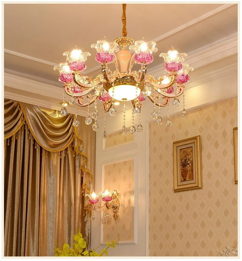 Luxury Living Room Chandelier Crystals Glass Hall Main Pendant Lamps Restaurant Bedroom French Creative Hanging Light Luminaire