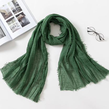 2026 Muslim Fashion Women Crinkle Hijab Scarf Soft Solid Head Scarves Turban Shawls and Wraps Hijab femme musulman kopftuch
