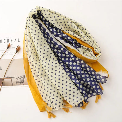 2020 New Fashion Print Summer Women cotton Scarf Polka Dot Beach Hijab Shawls and Wraps Female Foulard Echarpe Designer Bandana