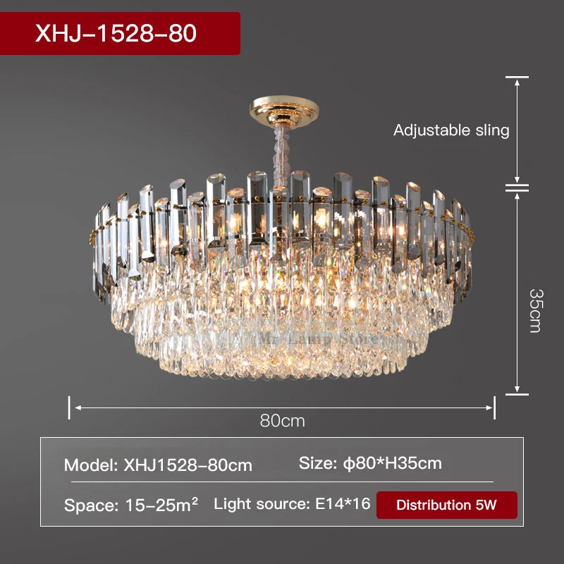 Ceiling Lamp For Living Room  Round Crystal Kitchen Lamp Simple Modern Atmosphere Bedroom Dining Room Lamp Light Pandant lights