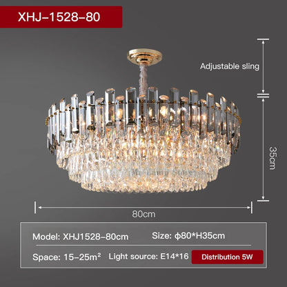 Ceiling Lamp For Living Room  Round Crystal Kitchen Lamp Simple Modern Atmosphere Bedroom Dining Room Lamp Light Pandant lights