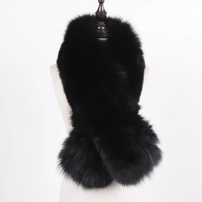 New Winter Lady Natural Luxury Real Fox Fur Scarf Shawl Full Pelt Warm Soft 100% Genuine Fox Fur Scarves Women Real Fur Muffler