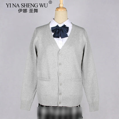School JK Uniform Sweater Coat Anime Cosplay Costumes Cardigan Outerwear Sweater 16 Colour Long Sleeve Knitting Coat For Girls