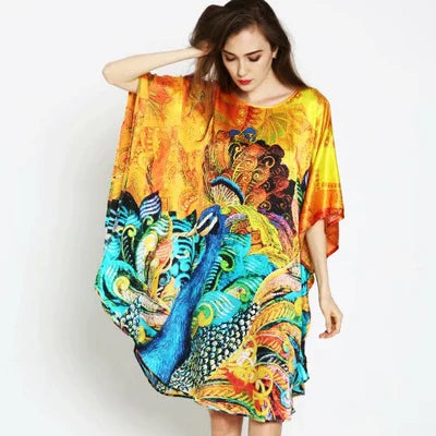 100% Mulberry Silk Nightgowns For Women  Long   Silk Nightdress  Real Silk sleepwear  Ladies Female   Gift Loose Large Free size