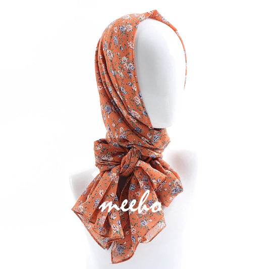 70*180cm Women Printed Soft Floral Muslim Chiffon Hijab Head Scarf Wraps New Designs