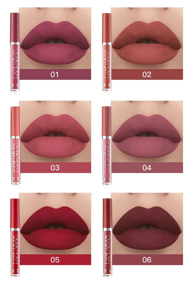 6Pcs/Box Makeup Lipstick Liquid Set Velvet Matte Gloss Lip Red Lipstick Nude Women Long Lasting Waterproof Beauty Cosmetic Kit