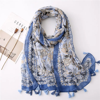 2020 New Fashion Print Summer Women cotton Scarf Polka Dot Beach Hijab Shawls and Wraps Female Foulard Echarpe Designer Bandana