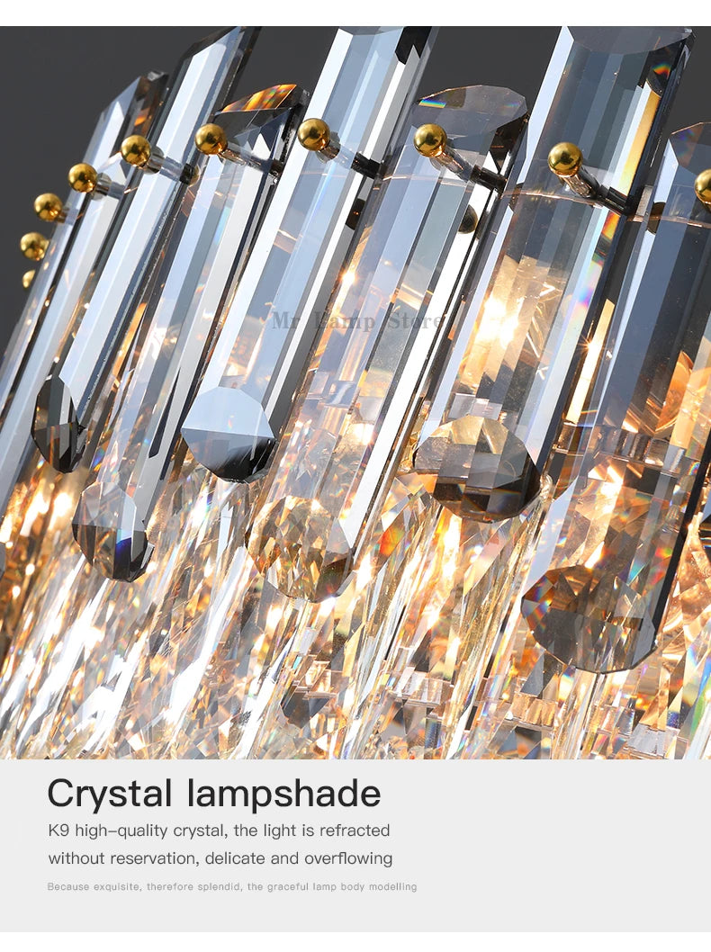 Ceiling Lamp For Living Room  Round Crystal Kitchen Lamp Simple Modern Atmosphere Bedroom Dining Room Lamp Light Pandant lights