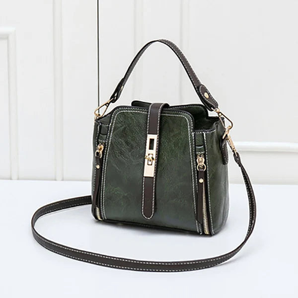 New Arrival PU Leather Bucket Shoulder Bags for Women Solid Color Crossbody Small Handbag Zipper Phone Purse Messenger Bag Pouch