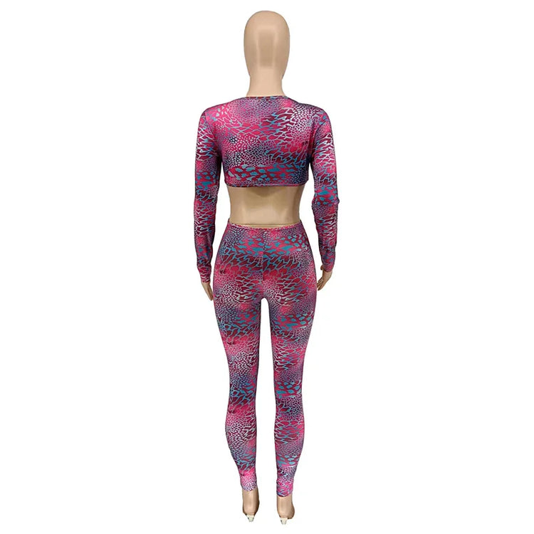 Sexy Hollow Out Rompers Womens Jumpsuit Long Sleeve Snakeskin Printed Club Wear Skinny Slim Party Jumpsuits Bodycon Overalls