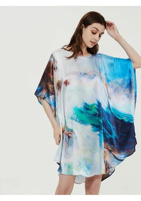 100% Mulberry Silk Nightgowns For Women  Long   Silk Nightdress  Real Silk sleepwear  Ladies Female   Gift Loose Large Free size