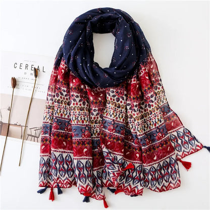 2020 New Fashion Print Summer Women cotton Scarf Polka Dot Beach Hijab Shawls and Wraps Female Foulard Echarpe Designer Bandana