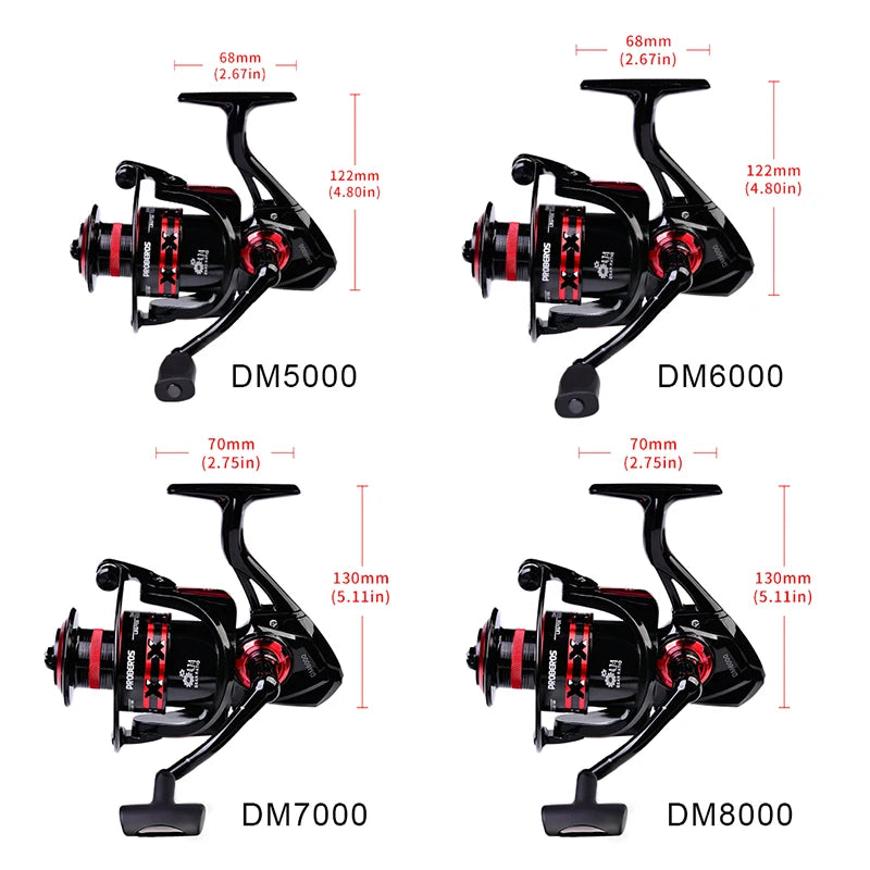 PROBEROS Spinning Reel 9-23KG Max Drag Fishing Reel 1000-8000 Series CNC Mechine Fishing Wheel Metal Spool Saltwater Carp Reel