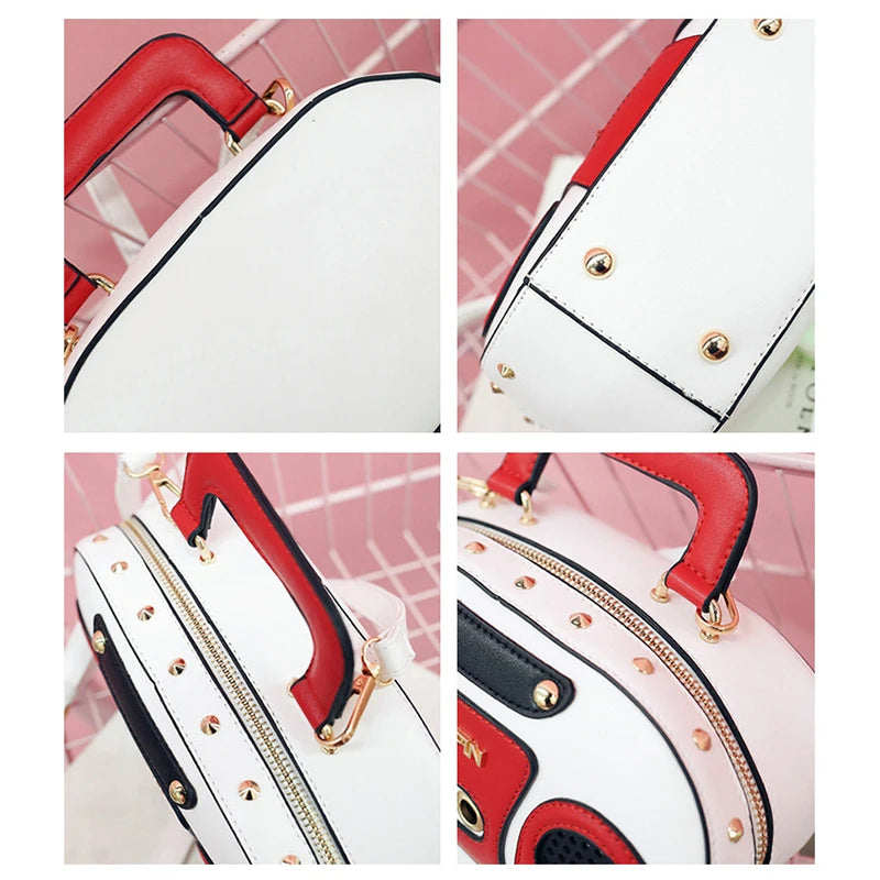 Vintage Radio Women Handbags Designer Chic Shoulder Bags Luxury Pu Leather Rock Female Crossbody Messenger Bag Personality Purse