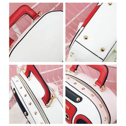 Vintage Radio Women Handbags Designer Chic Shoulder Bags Luxury Pu Leather Rock Female Crossbody Messenger Bag Personality Purse
