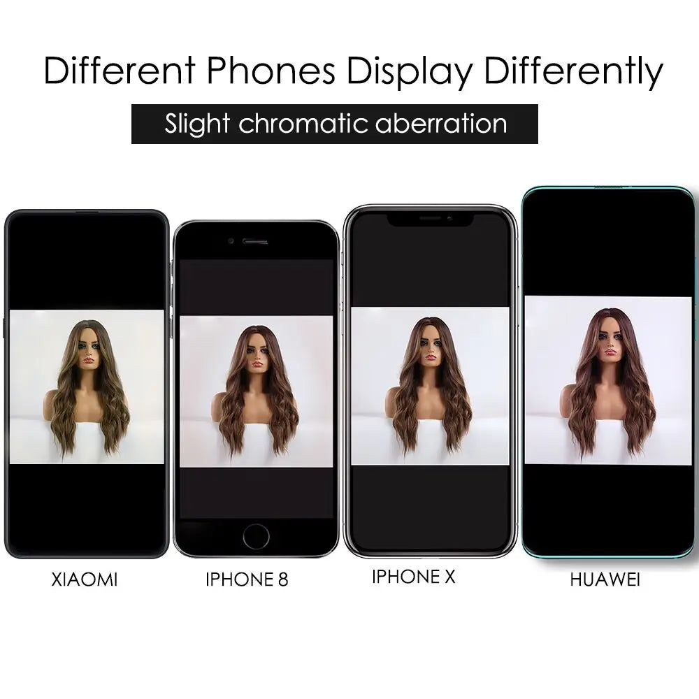 13*6 Lace Front Synthetic Wigs for Black Women Brown Copper 26 Inches Long Wavy Curly Wigs With Baby Hair Natural Hairline Wigs