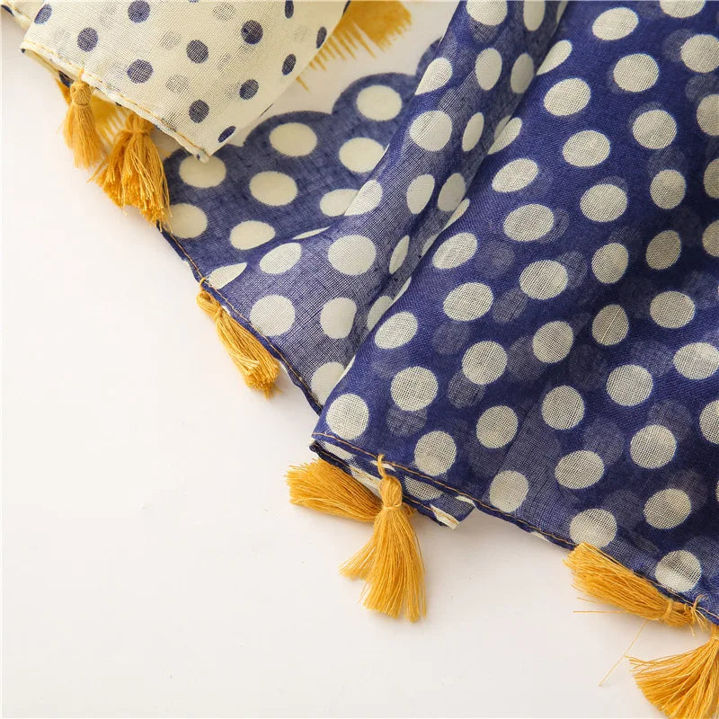 2020 New Fashion Print Summer Women cotton Scarf Polka Dot Beach Hijab Shawls and Wraps Female Foulard Echarpe Designer Bandana