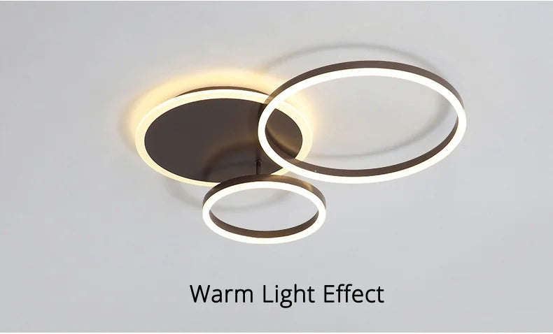 Modern Round Design Ceiling Lights For Living Room Bedroom Gold White Coffee Painted  Circle Rings Lighting Fixtures Luminaire