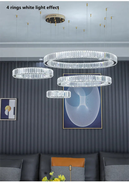 Modern Luxury Led Dimmable Pendant Lights Lustre Living Room Chandelier Lamp Fixtures Foyer Shiny Steel  Luminarias Light