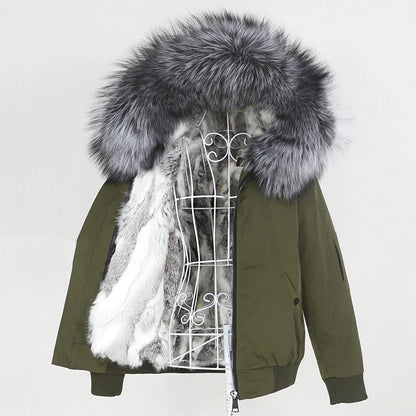OFTBUY Waterproof Men Bomber Parka Winter Jacket Natural Real Raccoon Fox Fur Coat Collar Hooded Rabbit Liner Streetwear
