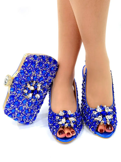 New Silver Color Nigerian Women's Shoes and Bags Party  African Fashion Shoes and Bags Wedding Shoes and Bags