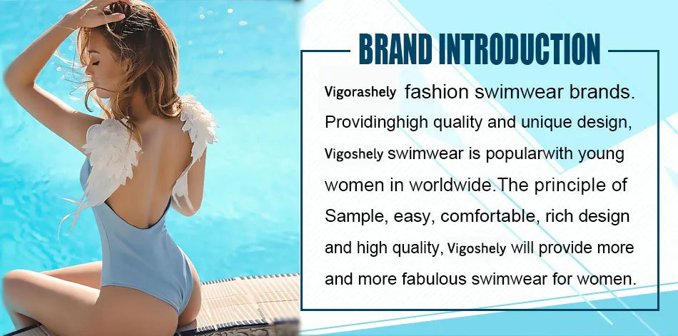 Vigoashely 2026 Summer Blue Tied Dress Monokini Swimwear Women Solid One Piece Swimsuit Lady V Neck Backless Beach Bathing Suit