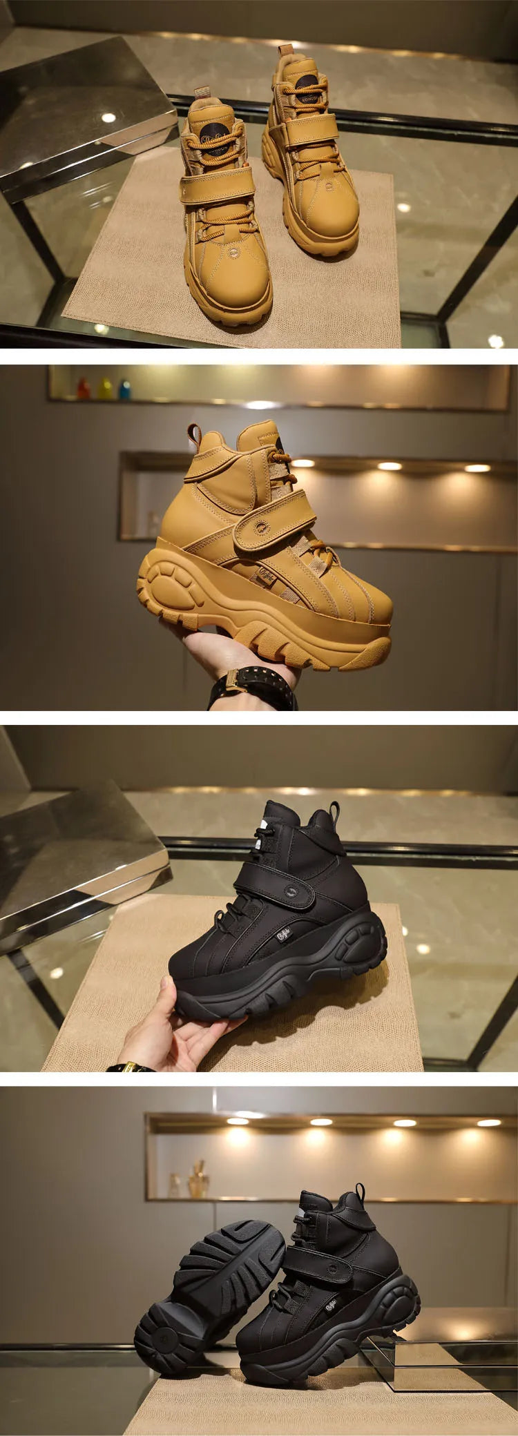 Top Quality Genuine Leather Shoes Platform London Women Casual Sneakers Imitacion Brand Luxury Dad Shoes ST487 ST488