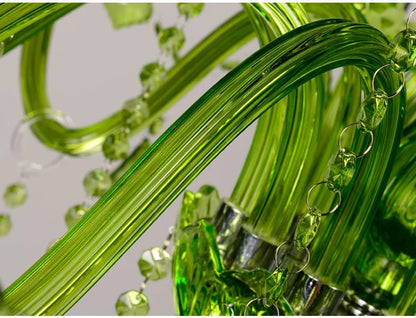 Luxury Green Crystal Chandelier Wedding Parlor Bedroom Villa Hanging Lamp Hotel Restaurant Cafe Bar E14 Candle Pendant Lights