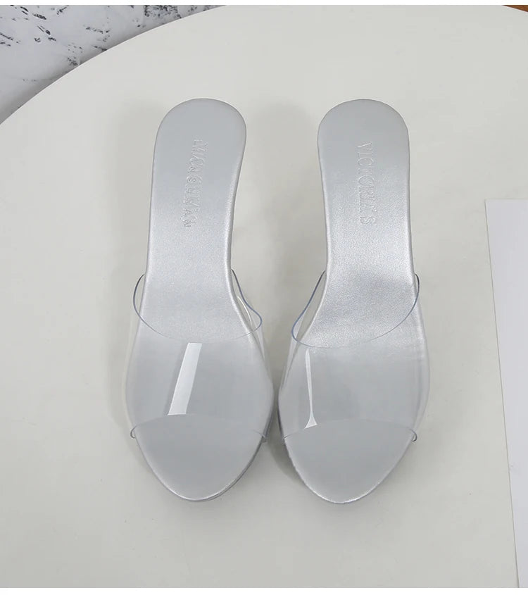 2022 Stripper Heels Women's Luxury Shoes Slippers Sexy Black Pumps Sandals Female Point Toe High Heel Stiletto Hollow Dress Shoe