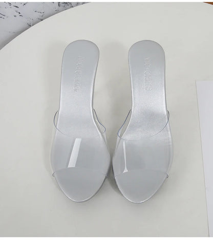 2022 Stripper Heels Women's Luxury Shoes Slippers Sexy Black Pumps Sandals Female Point Toe High Heel Stiletto Hollow Dress Shoe