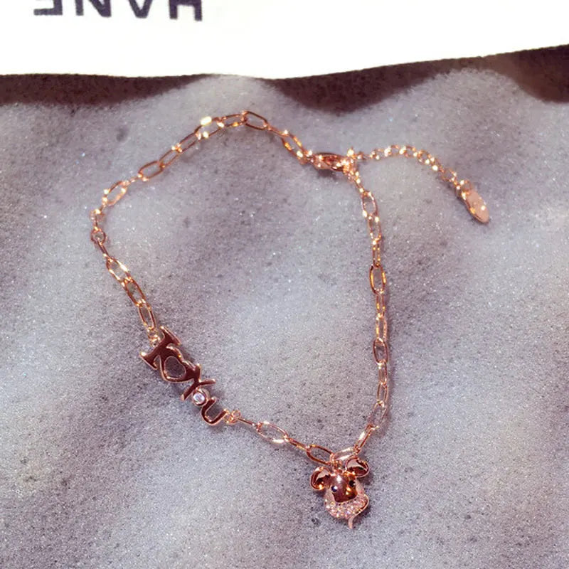 Korean Fashion Exquisite Luxury Lady Bracelets Buckle AAA Top Quality Bangles Shine Women Trend Charm Jewelry Romantic Pendant