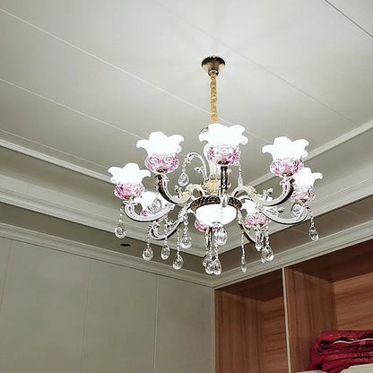Luxury Living Room Chandelier Crystals Glass Hall Main Pendant Lamps Restaurant Bedroom French Creative Hanging Light Luminaire