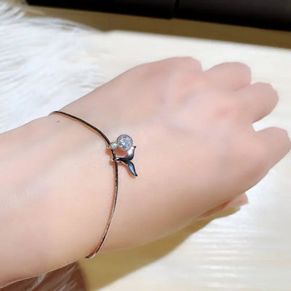 Korean Fashion Exquisite Luxury Lady Bracelets Buckle AAA Top Quality Bangles Shine Women Trend Charm Jewelry Romantic Pendant