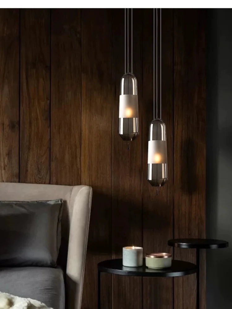 Restaurant Chandelier Lights Bedroom Bedside Living Dining Room Pendant Lamps Glass Decoration Nordic Hanging Kitchen Lighting