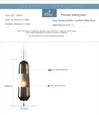Restaurant Chandelier Lights Bedroom Bedside Living Dining Room Pendant Lamps Glass Decoration Nordic Hanging Kitchen Lighting