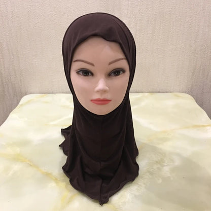 H061 Beautiful plain small girl hijab simple cute hijab hats women's caps can fit 2-6 years old girls