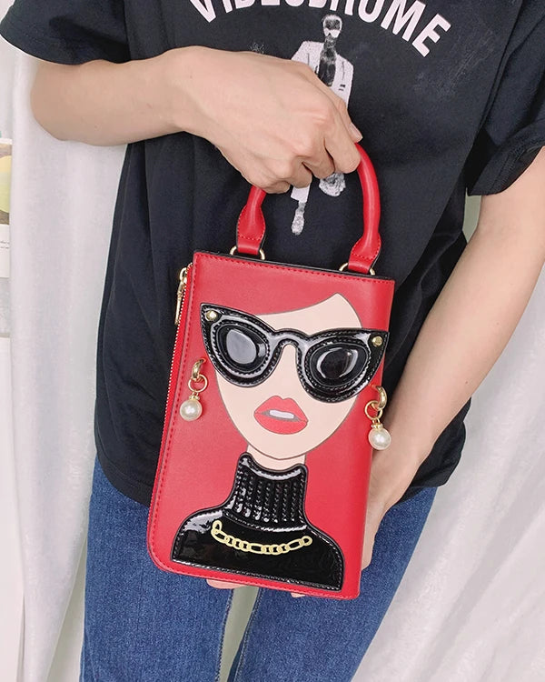 Sexy Lady Face Purses and Handbags for Women Fashion Designer Chain Shoulder Bag Party Clutch Funky Female Crossbody Bags 2022