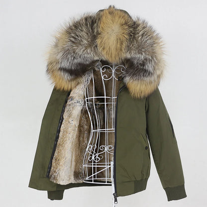 OFTBUY Waterproof Men Bomber Parka Winter Jacket Natural Real Raccoon Fox Fur Coat Collar Hooded Rabbit Liner Streetwear
